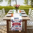 thumbnail image 4 of Independence Day Butterfly Table Runner-36 Inch Long Red Blue 4th of July USA Flag Table Runners Linen Burlap Tablerunner for Kitchen Dining Room Holiday Party, 4 of 9
