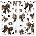 thumbnail image 5 of Leopard Print Bow Curtains 42Wx63H Inch Rod Pocket Woman Girls Bownot Retro Brown Cheetah Panthera Fashion Art Printed Vintage Modern Living Room Bedroom Window Drapes Treatment 2 Panels, 5 of 5
