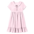 thumbnail image 4 of Horkkom T Shirt Dress Women Summer Solid Color Mini Dresses Vacation Loose Short Sleeve Dress, S-3XL, 4 of 7