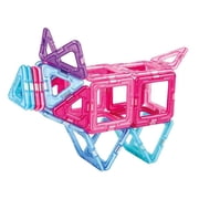 Magformers Inspire Clear 30 Pieces, Pink and Purple, Magnetic Geometric tiles STEM Toy Ages 3+