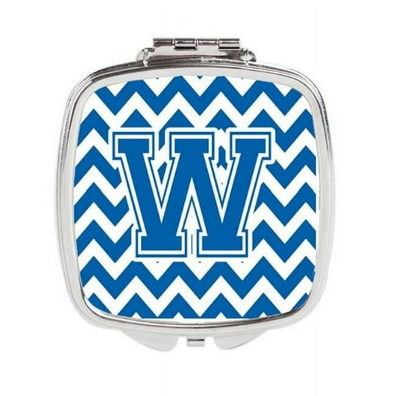 Letter W Chevron Blue & White Compact Mirror - Blue & White