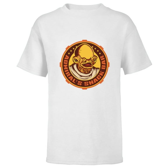 Star Wars Admiral Ackbar Admiral’s Snack Bar Logo Funny - Short Sleeve T-Shirt for Kids - Customized-White