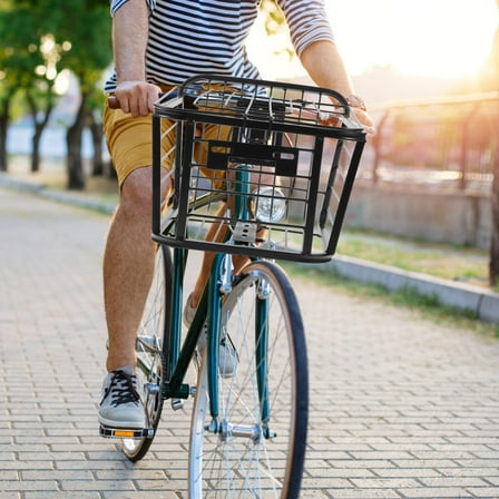 Hytrove Metal Bike Front Storage Basket Iron for Easy Outdoor Use 1Pack