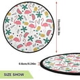thumbnail image 3 of Coolnut Flamingo Christmas Tree Mat Round Christmas Tree Stand Mat Decoration for Holiday Party Home Christmas Day Ornaments Floor Door, 28.3", 3 of 6