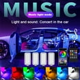 thumbnail image 2 of USB Powered LED Car Atmosphere Footwell Light Kit, 4-Piece Interior Strip Lights with Cigarette Lighter Plug, Multi-Color Ambiance for Auto Decor, 2 of 8