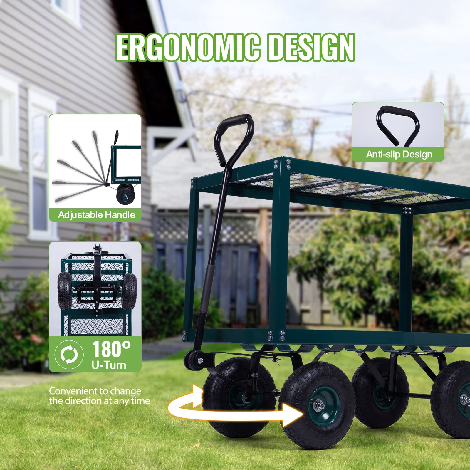 2 Tier Heavy Duty Steel Garden Cart