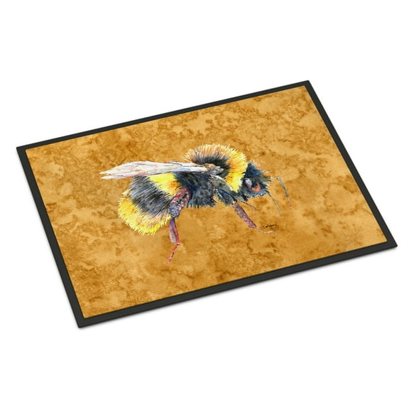Bee on Gold Door Mat Doormat