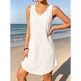 thumbnail image 2 of MOYIKO Plus Size Eyelet Summer Dresses for Women Casual V Neck Sleeveless Sundresses Flowy Vacation Tank Dresses with Pockets, 2 of 7