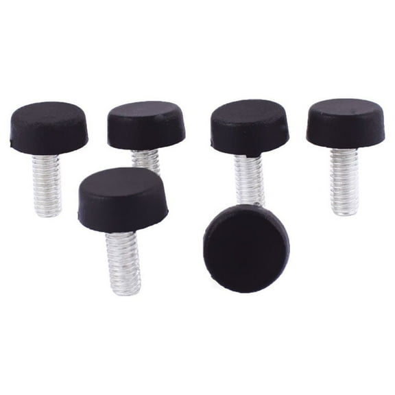 Uxcell 6mm Thread Plastic Screw-On Type Furniture Glide Leveling Foot Black 6 Pack