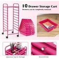 thumbnail image 5 of YYEAN 10 Drawer Rolling Storage Cart Scrapbook Paper Office School 15"D x 13"W x 34"H-Hot Pink, 5 of 11