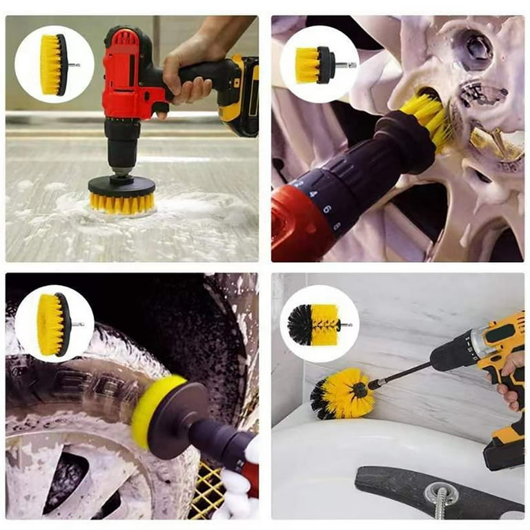 3X Drill Brush Power Scrubber Cleaning Brush Drill Scrub Brushes Attachment  Set
