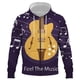 thumbnail image 1 of Sudadera con capucha y cremallera 3D para hombre y mujer, con instrumento musical, guitarra, otoño e invierno, 2024, 1 of 6