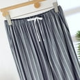thumbnail image 6 of Nfurl Women's Modal Pajamas Pants Comfy Striped Elastic Waist Pjs Bottoms with Pockets Soft Cozy Wide Leg Lounge Sleep Petite Pant Dark Gray XL, 6 of 7