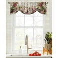 thumbnail image 4 of Wood Grain Flower Retro Window Valance Curtain Kitchen Cafe Short Curtains Living Room Tie-Up Valance Curtain, 4 of 6