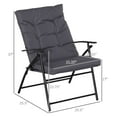 thumbnail image 3 of Outsunny Chaises Pliantes d'Extérieur, Ensemble de 2, Chaises de Camping Rembourrées, Gris, 3 of 10