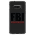 thumbnail image 1 of DistinctInk Clear Shockproof Hybrid Case for Samsung Galaxy S10e (5.8" Screen) - TPU Bumper Acrylic Back Tempered Glass Screen Protector - FBI Fanatic Boxing Individual, 1 of 2