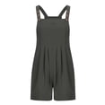 thumbnail image 3 of JFGHDG Short Overalls Women Summer Sleeveless Adjustable Linen Jumpsuits Dressy Casual Loose Fit Cute Romper with Pockets Green S, 3 of 3