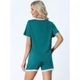 thumbnail image 3 of DARING DIVA Women's Soft Pajama Sets with Pockets M Peacock Green, 3 of 5