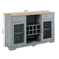 thumbnail image 2 of Modern Farmhouse Buffet Cabinet, Sideboard w/2 Drawers and Elegant Glass Door Cabinets, Wine and Glass Rack, Coffee Bar for Kitchen, Dining Room, 56.46"W*15.55"D*35.74"H 97833, 2 of 16