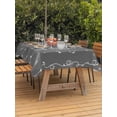 thumbnail image 3 of Outdoor Tablecloth with Umbrella Hole for Patio/Picnic/Party/Camping, White Lines Waterproof Table Cloth Rectangle Table Cover Washable, Vintage Abstarct Minimalist Art Gray (54"x 80"), 3 of 8