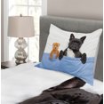 thumbnail image 3 of Animal Bedspread, French Bulldog Sleeping with Teddy Bear in Cozy Bed Best Friends Fun Dreams Image, Decorative Quilted 2 Piece Coverlet Set with Pillow Sham, Twin Size, Blue Brown, by Ambesonne, 3 of 4