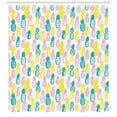 thumbnail image 3 of Pineapple Shower Curtain, Colorful Doodle Food Design with Abstract Patterns Stripes Dots and Rhombuses, Fabric Bathroom Set with Hooks, 69W X 75L Inches Long, Multicolor, by Ambesonne, 3 of 3