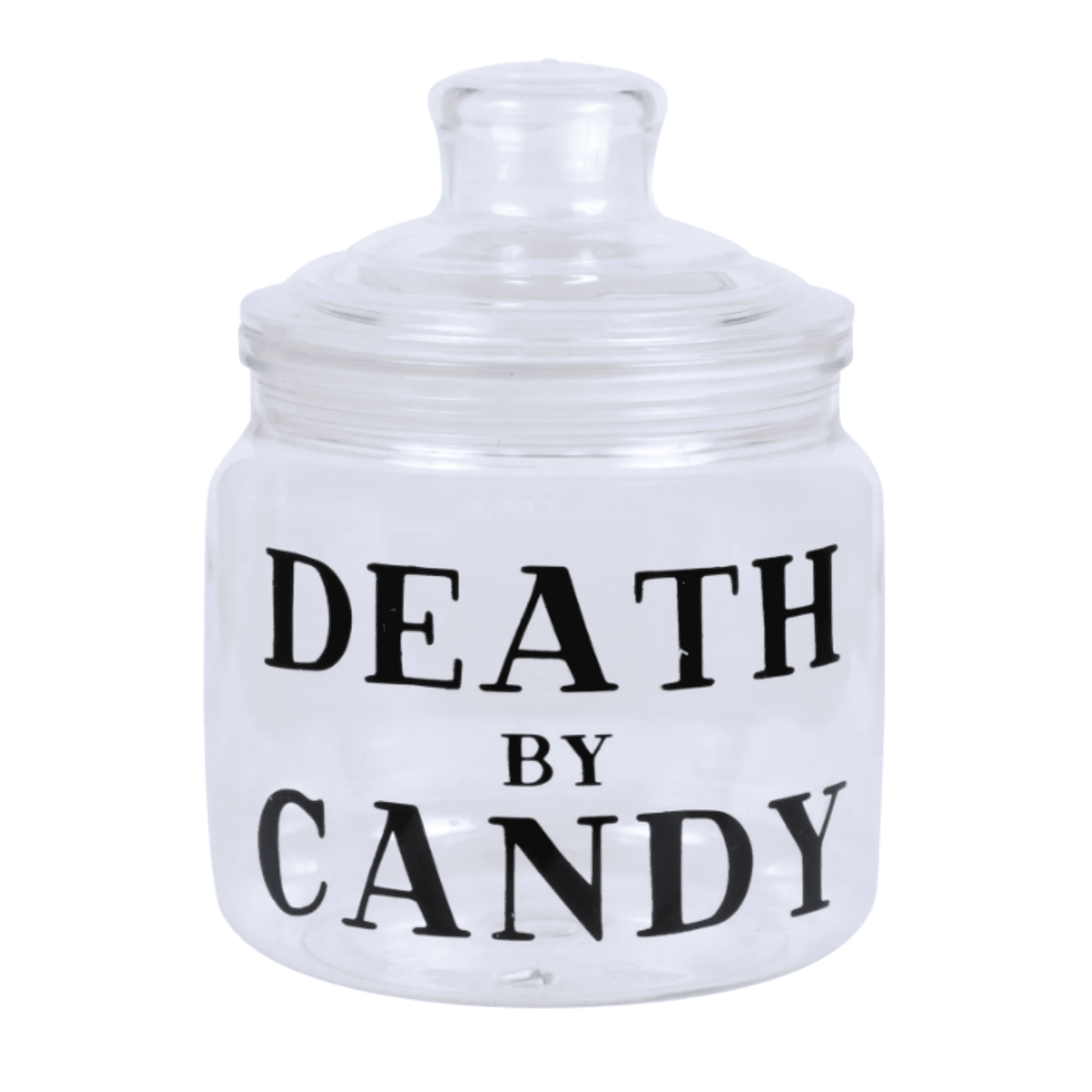 FSSTAM Clear Plastic Candy Jars with Lids, Death By Candy