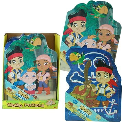 DOBA Kids Toy 27469501 Disney Jake & les Puzzles en Bois en Forme de Neverland Pack de Cas 12