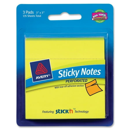 Avery�� 3x3 Perforated Sticky Notes