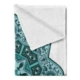thumbnail image 2 of Mandala Soft Flannel Fleece Throw Blanket, Eastern Chinese Design Lace Like Mandala with Inner Eye Fish and Paisley Artwork, Cozy Plush for Indoor and Outdoor Use, 60" x 80", Teal, by Ambesonne, 2 of 5