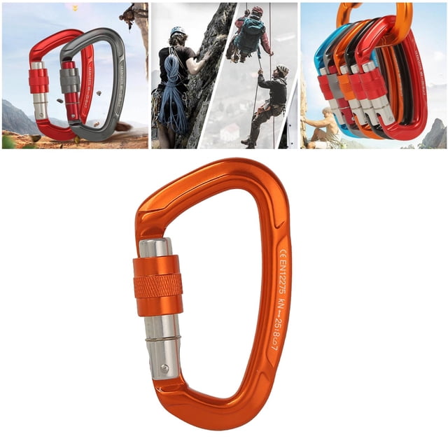 Mosquetón de escalada Macarena D Locking naranja