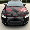 thumbnail image 5 of Japanese Samurai & Dragon Night Battle Car Hood Wrap - Red/Black/Gray/White/Blue/, Two-Piece PVC Vinyl Sticker for Fit, Scratch-Resistant Engine, Easy Application - Compatible with Cars, Trucks, SUVs, 5 of 6