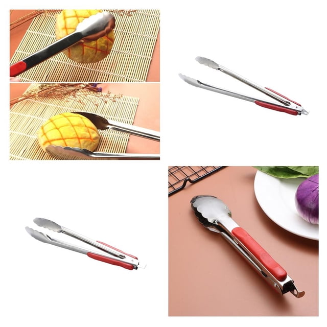 Pinzas de cocina Macarena de acero inoxidable con agarre suave 12 pulgadas 14 pulgadas