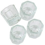 Karlash Nail Art Acrylic Liquid Powder Dappen Dish Glass Crystal Cup Glassware Tools (Pack of 4)