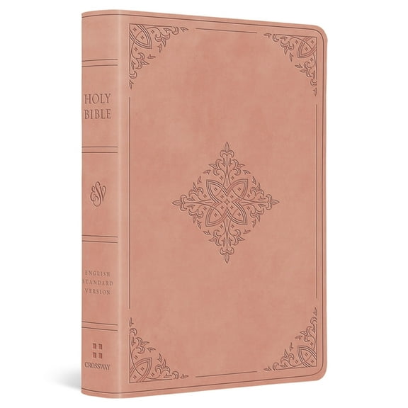 ESV Value Large Print Compact Bible (Trutone, Blush Rose, Fleur-De-Lis Design), (Hardcover)