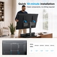 thumbnail image 5 of MountFTV Universal TV Stand for 24-60 inch TVs, Holds up to 99Lbs, Max 400x400mm, 50° Swivel Table Top TV Stand Mount with Alloy Steel Glass Base, 5 of 9