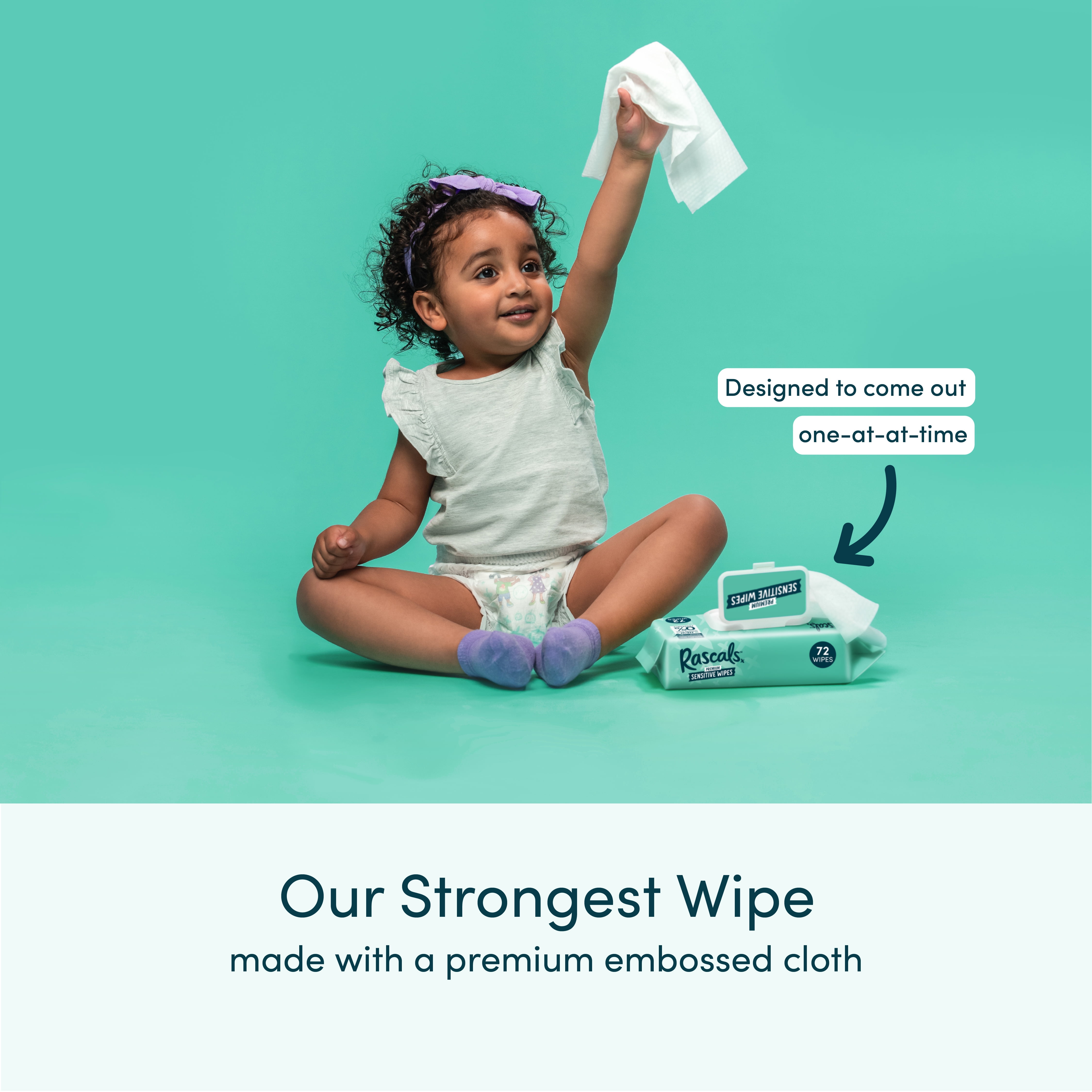 Rascals Premium Sensitive Alcohol Free Baby Wipes, 216 Count
