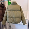 thumbnail image 4 of XFLWAM Womens Winter Coat Warm Quilted Puffer Jacket Solid Color Full Zipper Down Jackets Outerwear with Pockets Army Green M, 4 of 6