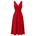 thumbnail image 7 of YuXingFu Cotton Dresses for Women Plus Size Maxi V-Neck Plus Size Womens Dress Sleeveless Flowy Long Casual Summer Red M, 7 of 7
