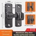 thumbnail image 3 of Barn Door Lock Hardware, 90/180 Degree Flip Gate Latch, Heavy-Duty Door Lock for Sliding Doors, Cabinet Window Bathroom Garden, No-Drill Installation Black, 3 of 4