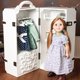 thumbnail image 2 of THE QUEEN'S TREASURES 18 Inch Doll Clothes Storage Case Furniture, Fully Assembled White Wooden Trunk Includes Vanity, Stool, Hangers, Compatible for Use with American Girl Dolls, Clothes & Shoes, 2 of 5