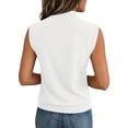 thumbnail image 4 of Women Elegant Turtleneck Sweater Vest Fall Trendy Casual Solid Sleeveless High Neck Knit Pullover Tank Top White L, 4 of 4
