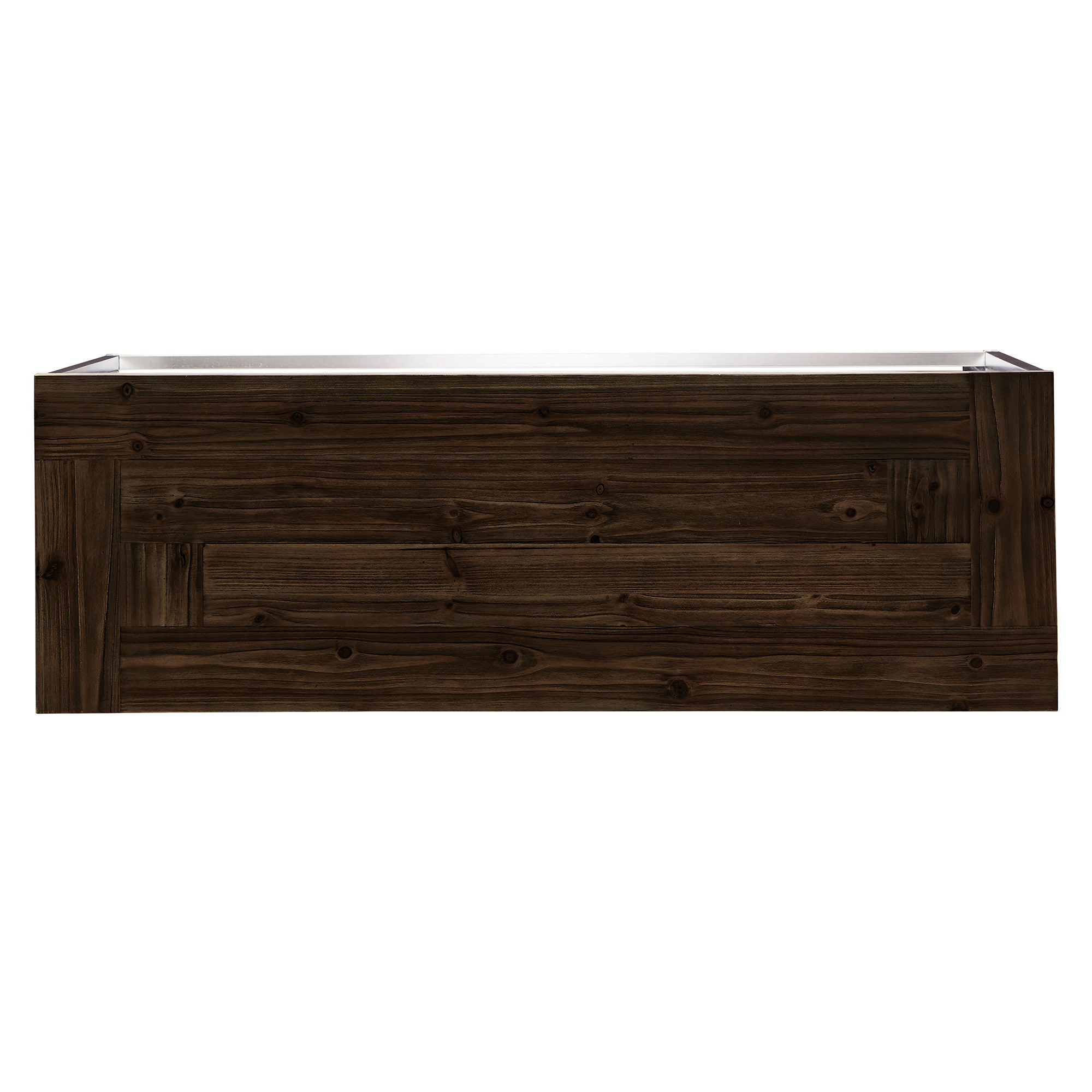 Weston Home Jana Stainless Steel Rectangular Sofa Table, Brown Finish