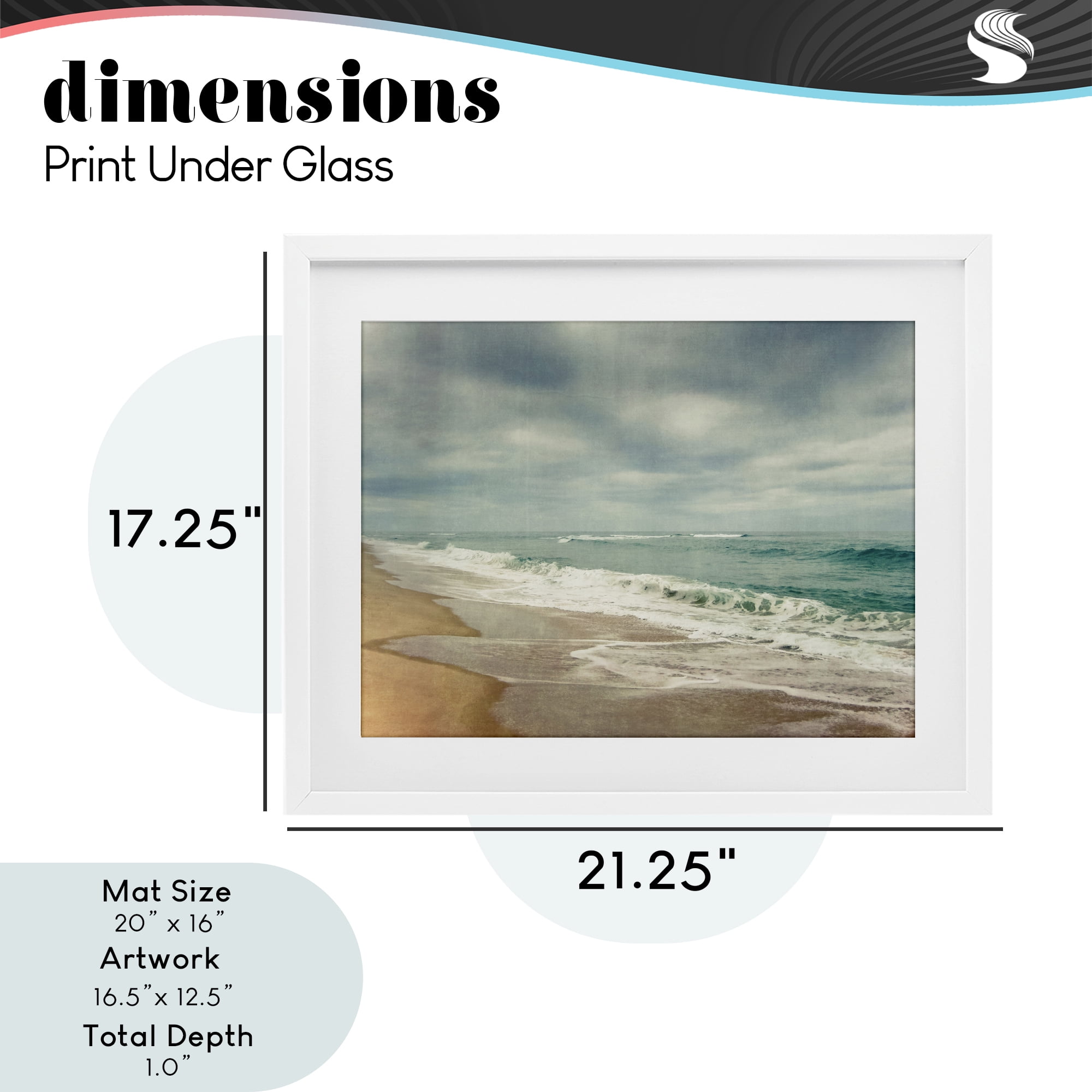 Stupell Industries Tranquil Waves Along Sandy Coast White Framed Print Under Glass, design by Dirk Wüstenhagen