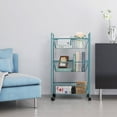 thumbnail image 7 of NEX Large 3-Tier Rolling Basket Stand, Trolley with Shelves & Wheels - Blue, 7 of 7