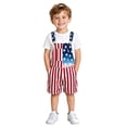 thumbnail image 2 of Coerni July 4th Denim Overalls for Boys & Girls American Flag Printed Bib Jumpsuits Independence Day Celebration Shorts Rompers 5-14 Years, 2 of 5