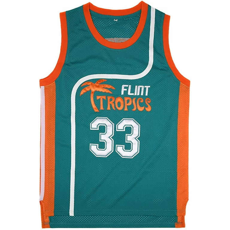 YOUI-GIFTS Youth Basketball Jersey #33 Jackie Moon Flint Tropics 90s Movie  Shirts
