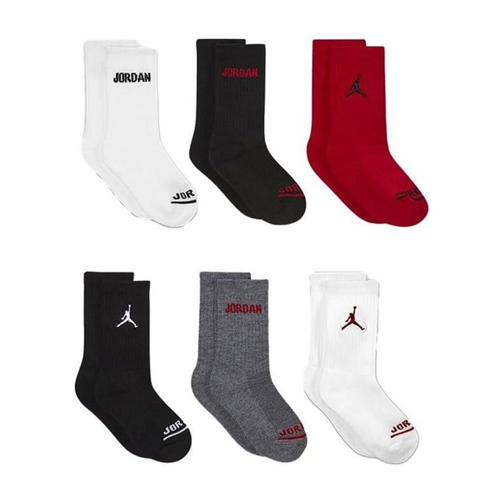 Jordan Boys 6 Pk. Ankle Cushioned Socks S Sock Size 7 9 Shoe Size 3Y 5Y Walmart
