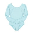thumbnail image 2 of Leveret Girls Long Sleeve Leotard Classic Solid Color Color: Light Blue Size: X LARGE, 2 of 2