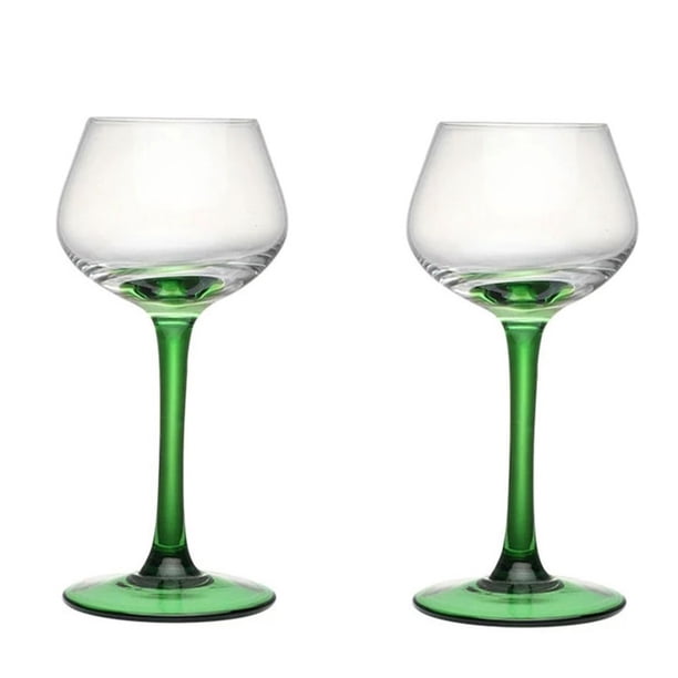 Copas de champán con tallo verde, 2 piezas de copas de cristal tipo flauta de 4,73 oz de capacidad, elegantes for que los viejos amigos se reúnan